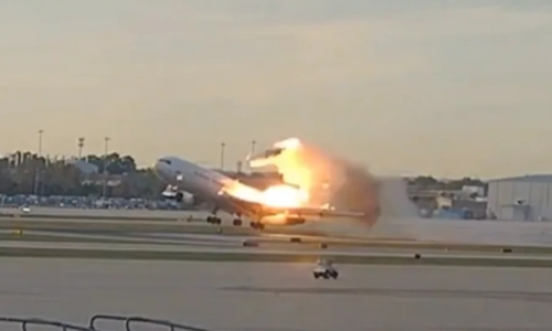 Engine detaches from US cargo plane in fatal crash