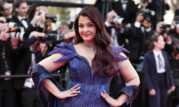 "World's most beautiful miss" wears plunging gown in Cannes