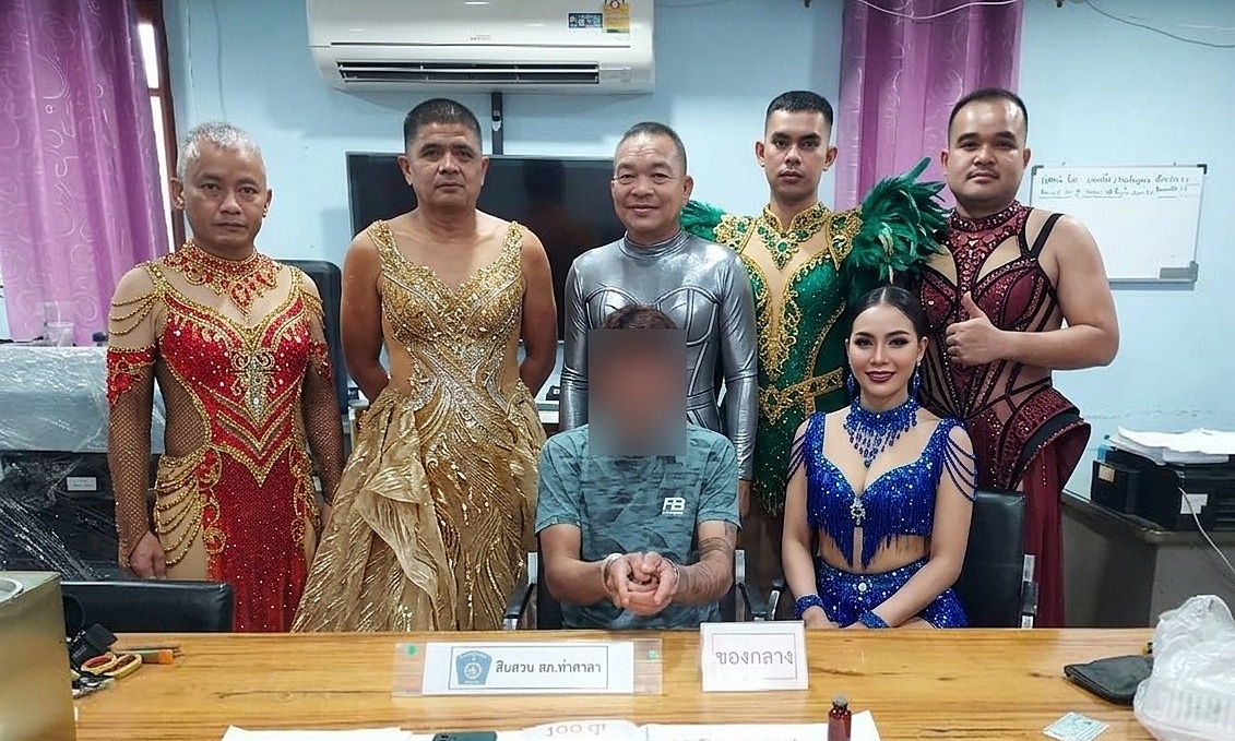 Thai police disguise as women to apprehend drug dealer