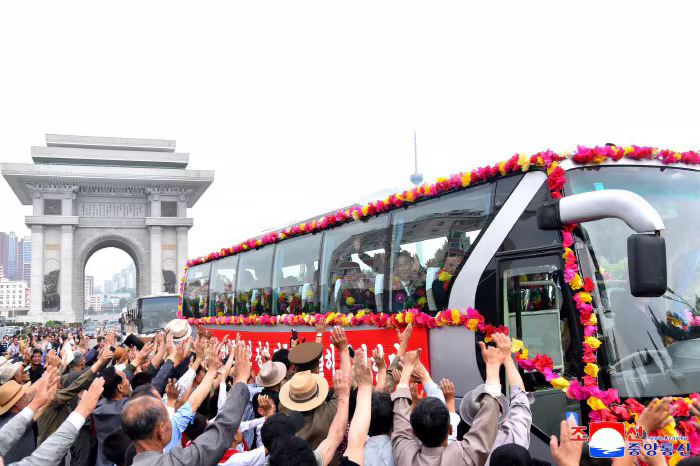 North Koreans take to streets to celebrate club's women's championship in South Korea