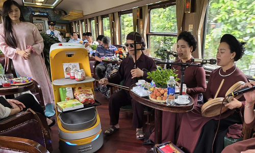 Service robots deployed on passenger trains