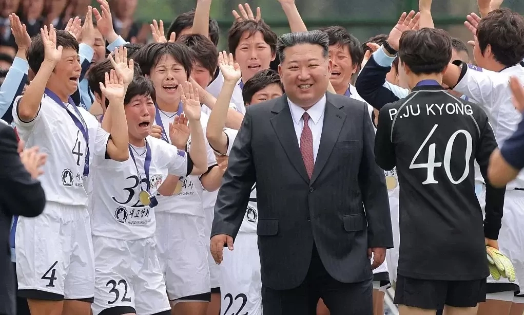 North Korean women's football team bursts into tears upon meeting Kim Jong-un