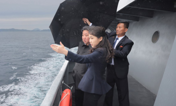 Kim Jong-un's daughter inspects warship that capsized during launch