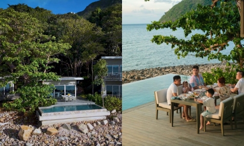 Chi Bao's family vacations at beachside villa