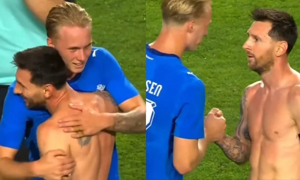 Messi surprised to meet former teammate's son