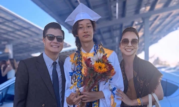 Quang Dung, Jennifer Pham attend son's graduation ceremony