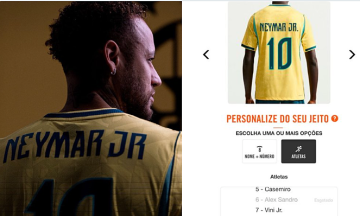 Brazil national team jersey with Neymar's name sparks debate over a period mark