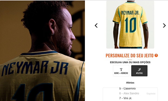 Brazil national team jersey with Neymar's name sparks debate over a period mark