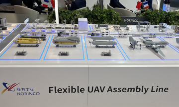 China showcases UAV assembly line