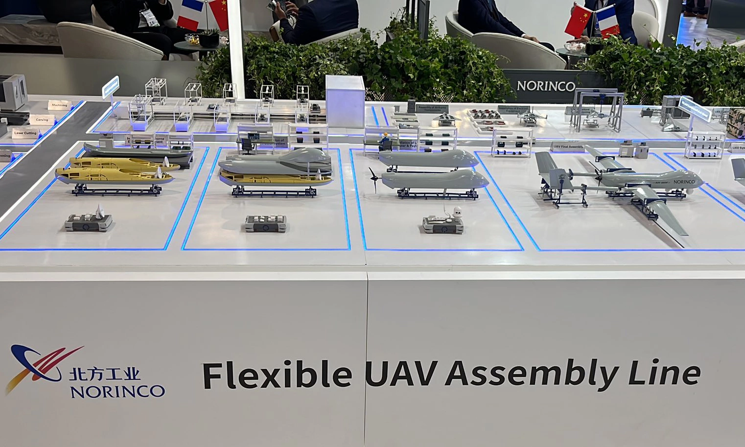 China showcases UAV assembly line