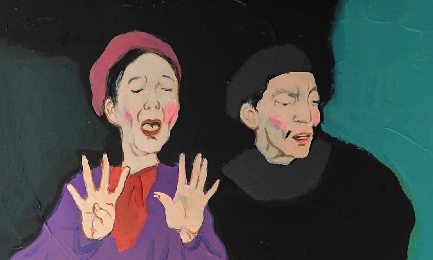 Memories of cheo in Nguyen Linh's paintings