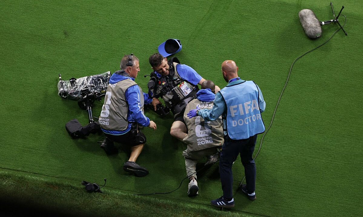 Uzbekistan player injures cameraman at World Cup