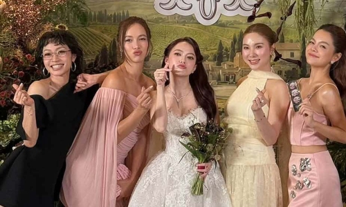'Chi dep' cast energizes Xuan Nghi's wedding reception