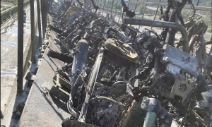over 100 motorbikes destroyed in fire on Ben Thuy 2 bridge