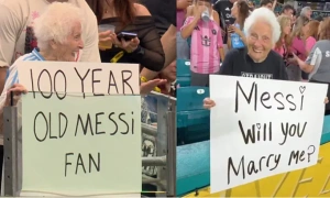 100-year-old american woman follows Messi to World Cup