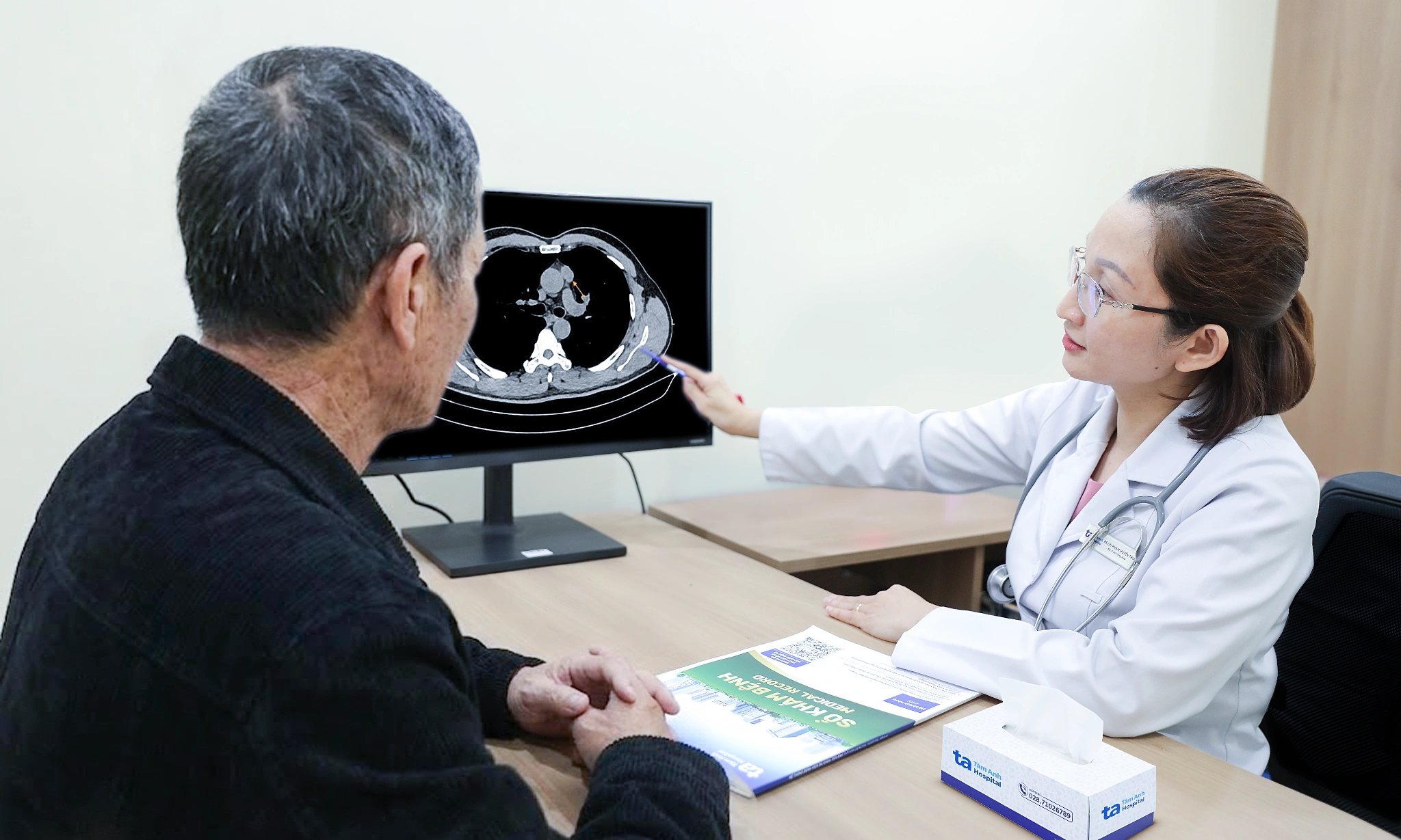 Shortness of breath leads to discovery of chest tumor