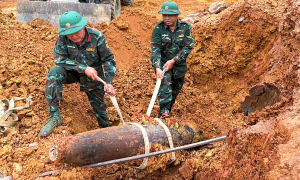 Bomb discovered during school foundation excavation