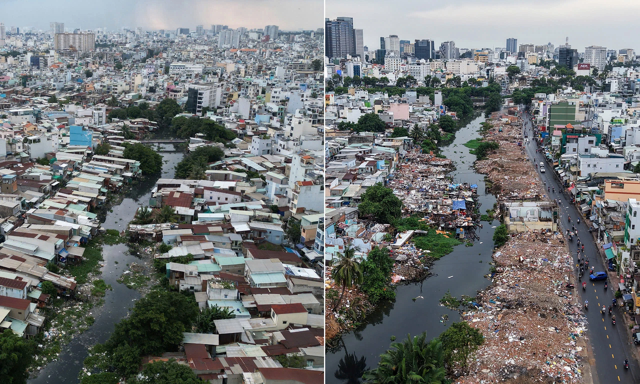 Rach Xuyen Tam: before and after canal-side house clearance