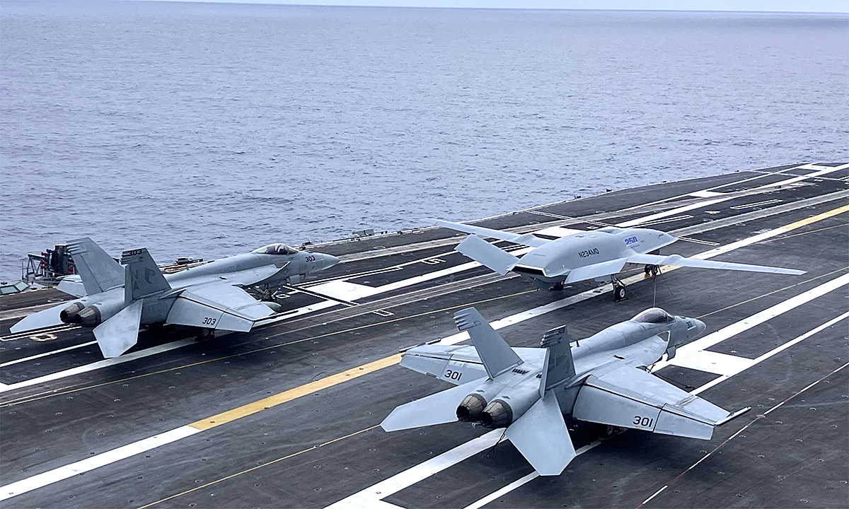 Refueling UAV appears on US aircraft carrier