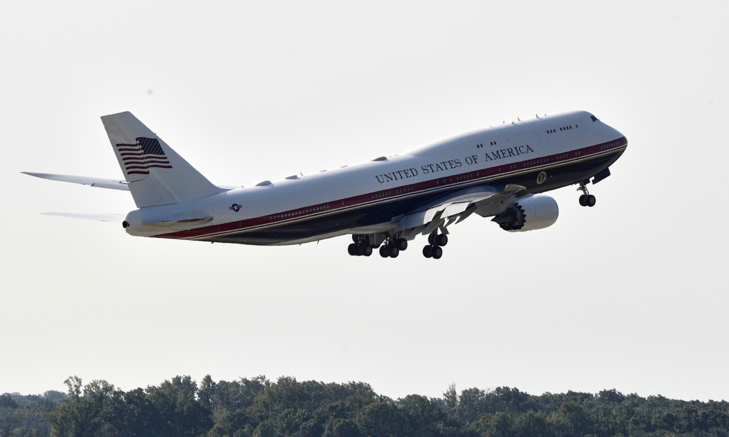 Trump takes first flight on new Air Force One