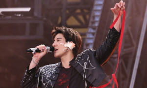 Wang Leehom falls and bleeds at live show