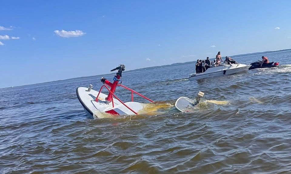 Fireboat sinks after colliding with whale