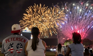 Fireworks celebrating national day hit US plane