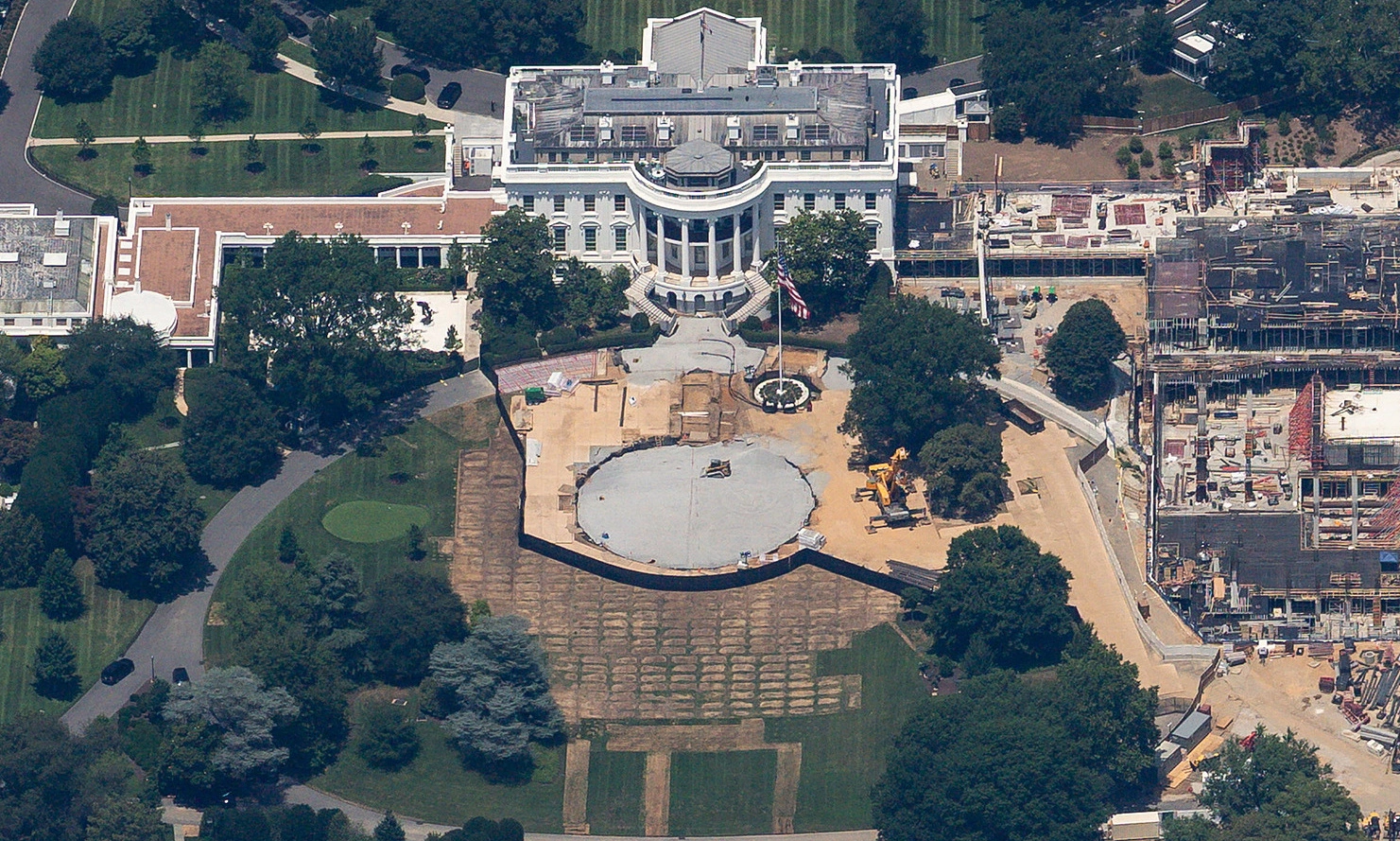 President Trump commissions granite helipad at White House
