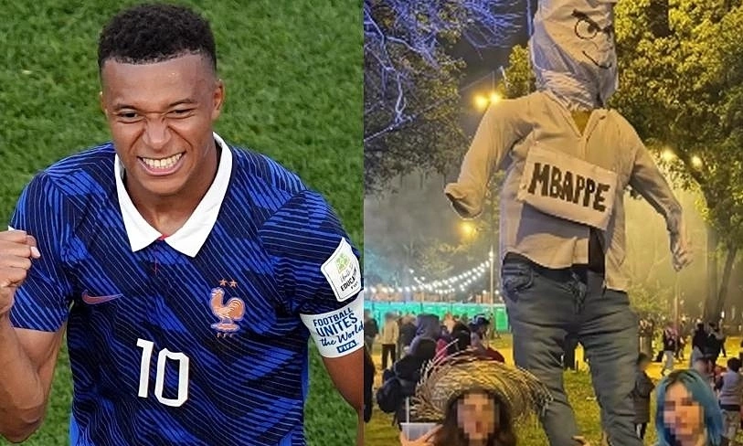 Paraguayan fans burn Mbappe effigy