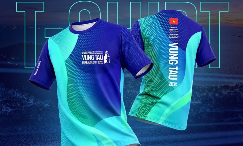 VnExpress Marathon Vung Tau jersey inspired by sunrise over the sea