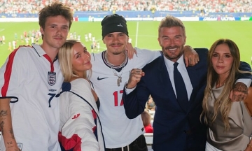 David Beckham's family celebrates England's victory
