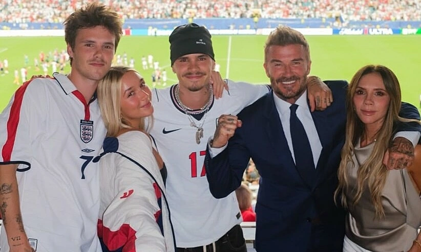David Beckham's family celebrates England's victory