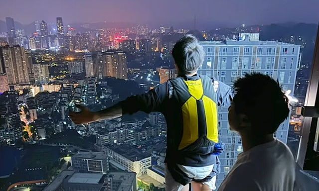 Permanently banned from social media for base jumping from apartment building to 'attract likes'