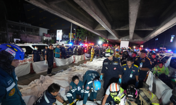 Scene of the pub fire in Thailand