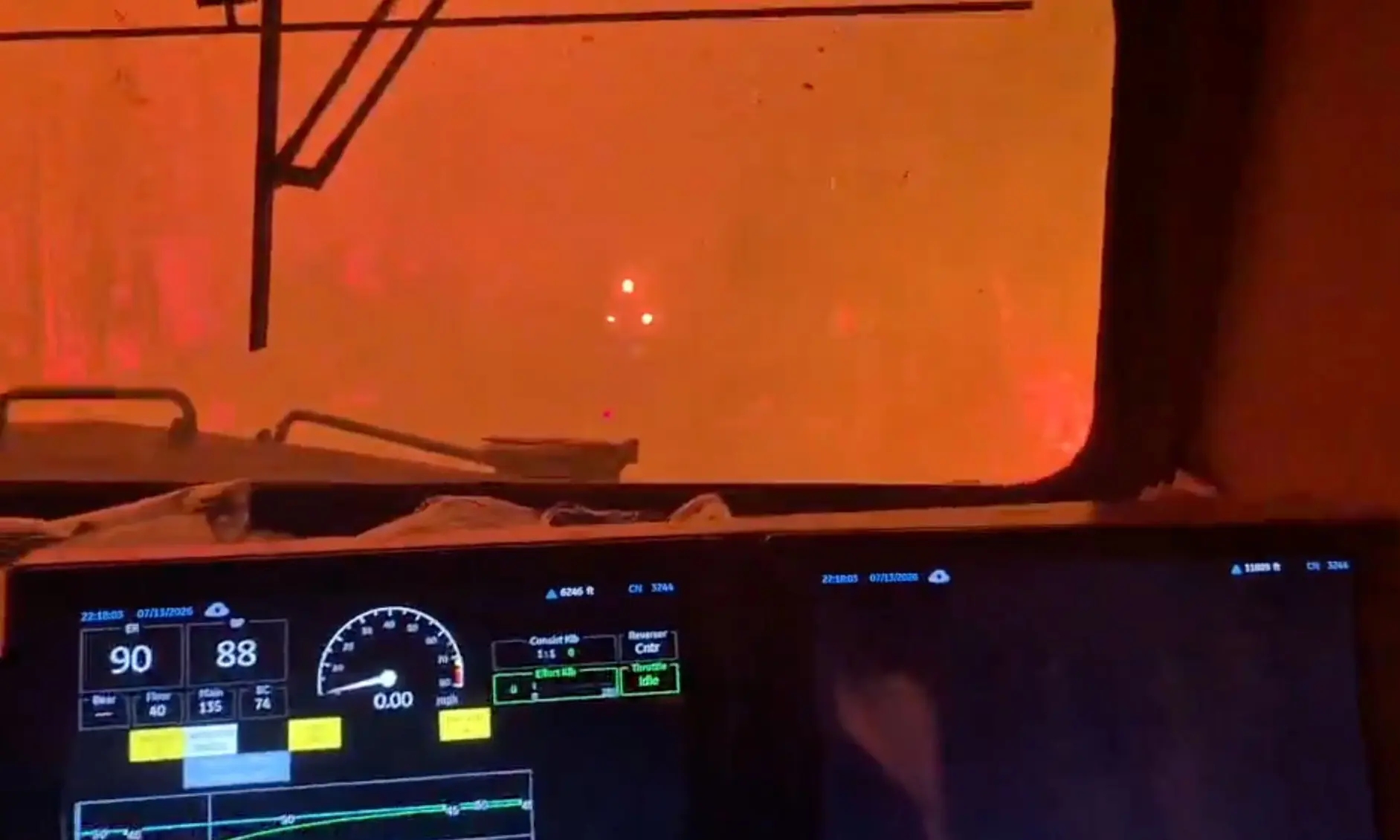 Train trapped amid raging wildfires in Canada