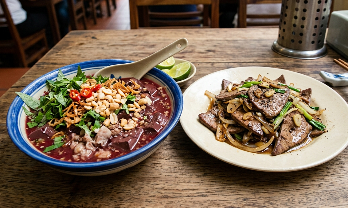 Is eating tiet canh and pig liver good for your blood?
