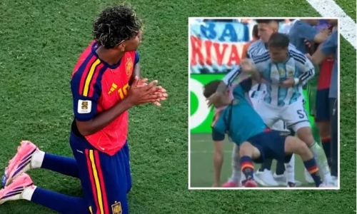 Yamal draws attention for prayer amid senior players' scuffle