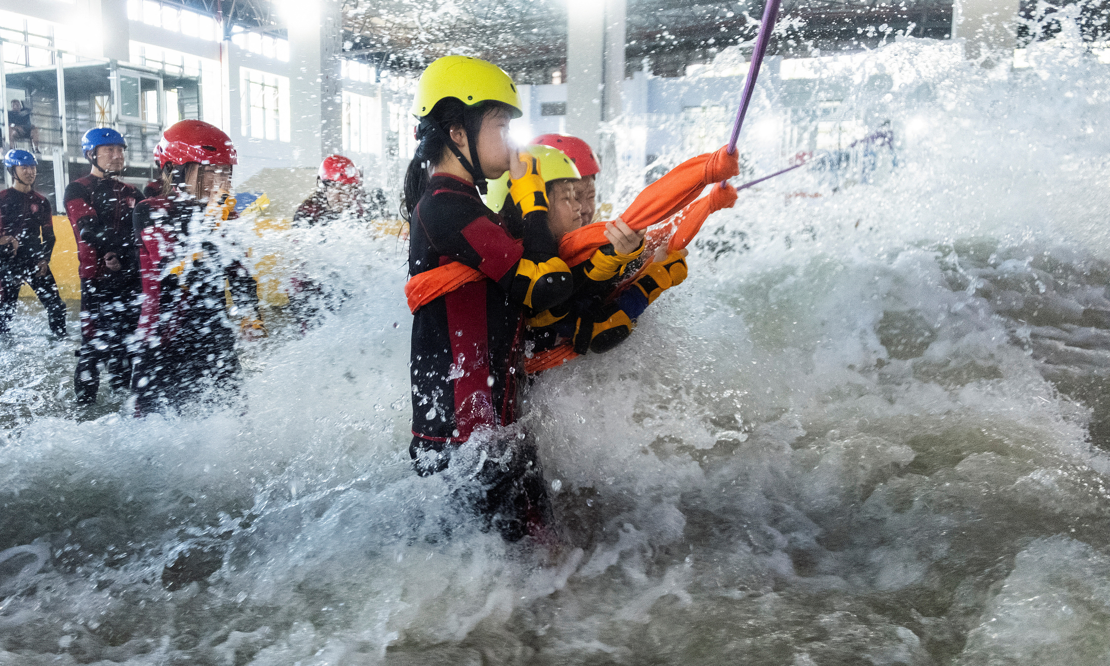 Experiencing torrential rain and fierce winds in a Chinese survival training center