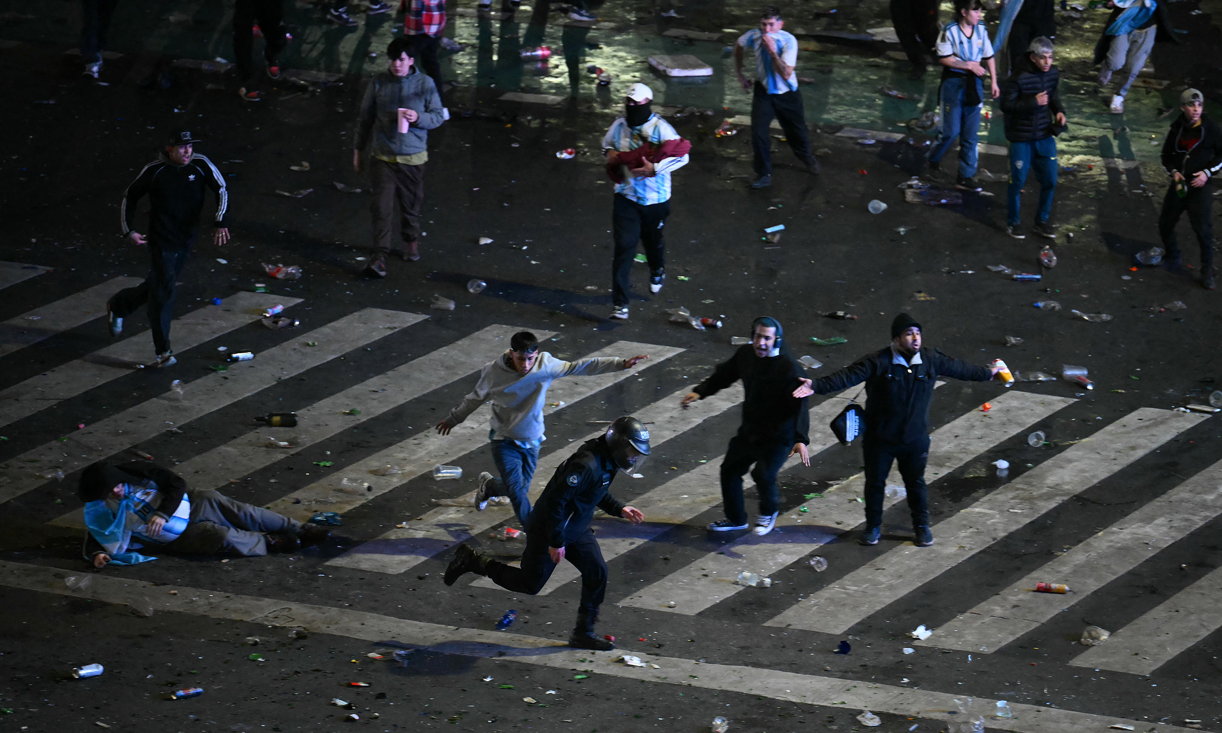 Argentine fans clash with police after World Cup defeat