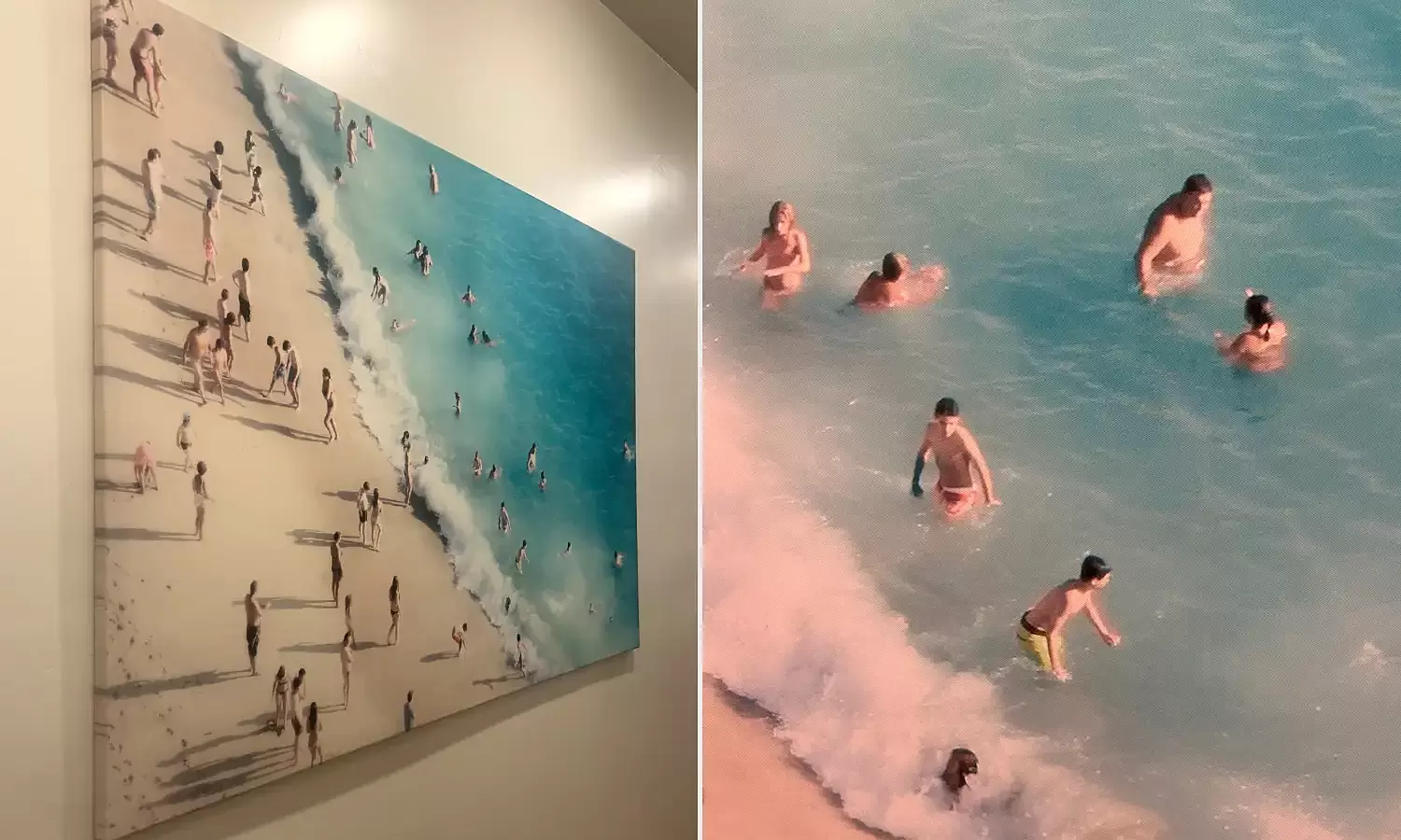 Woman stunned by family photo found on vacation rental wall