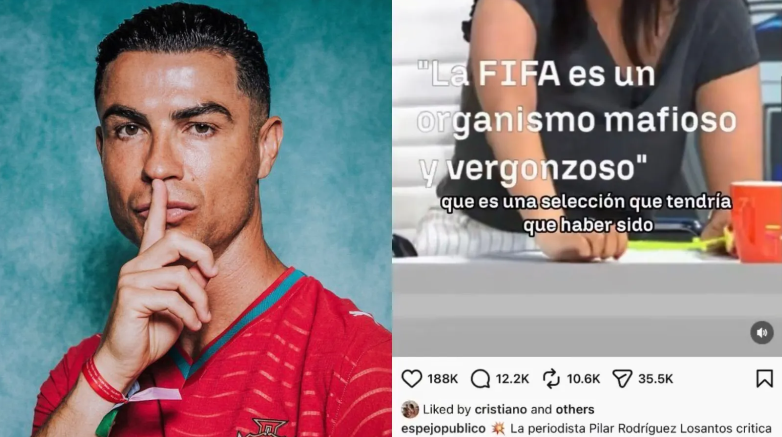 Ronaldo 'likes' post accusing FIFA of Messi bias
