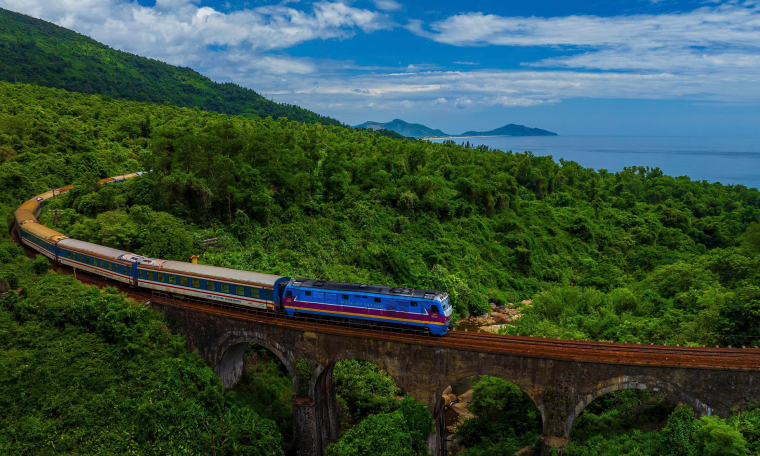 train through mountains on vietnam's most beautiful route