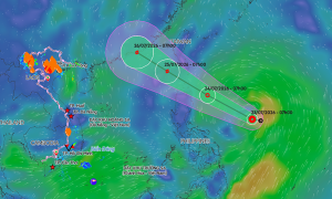 Tropical depression emerges near the East Sea