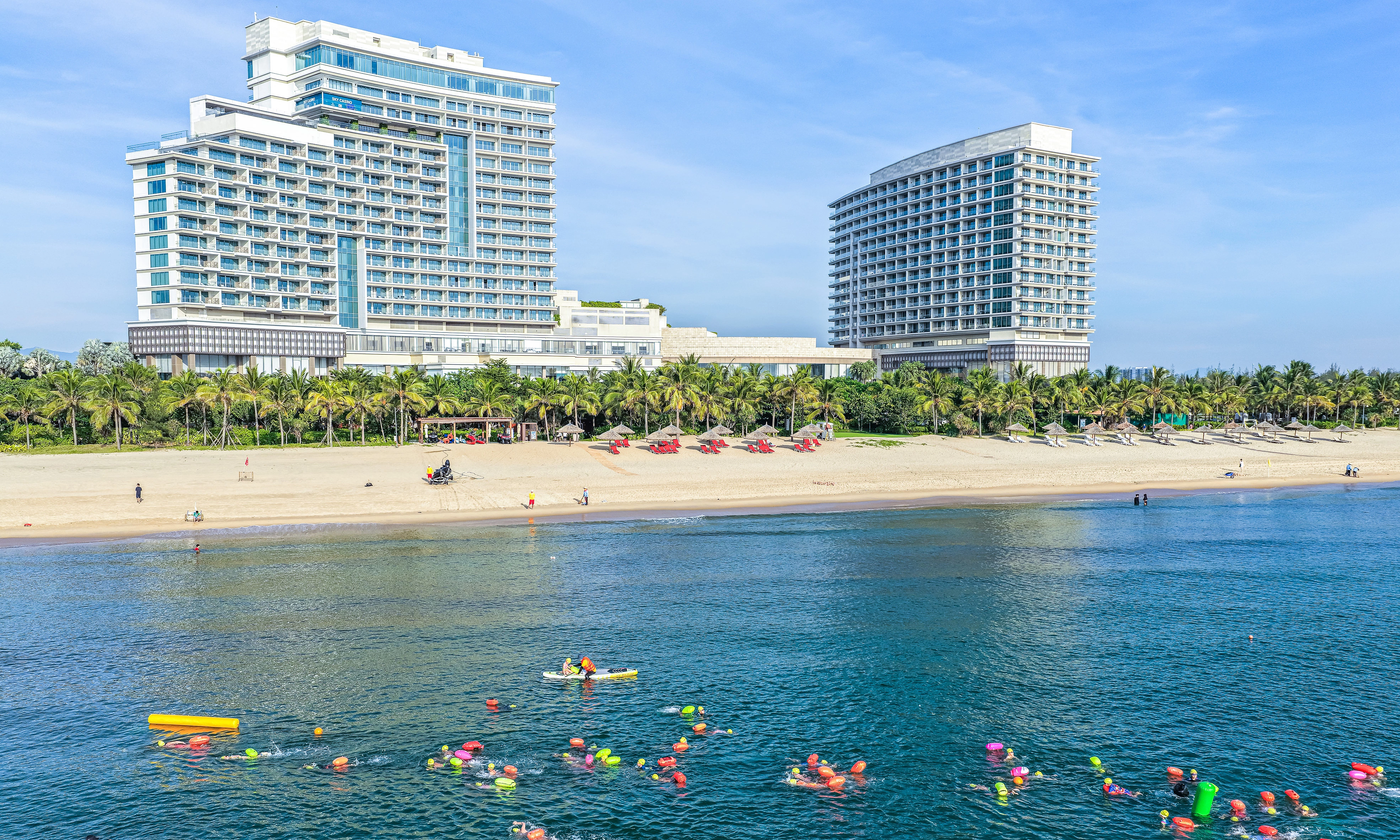 A flycam view of the Hoiana Aquaman swim-run course