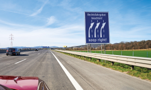 Countries impose heavy fines on drivers occupying the left highway lane