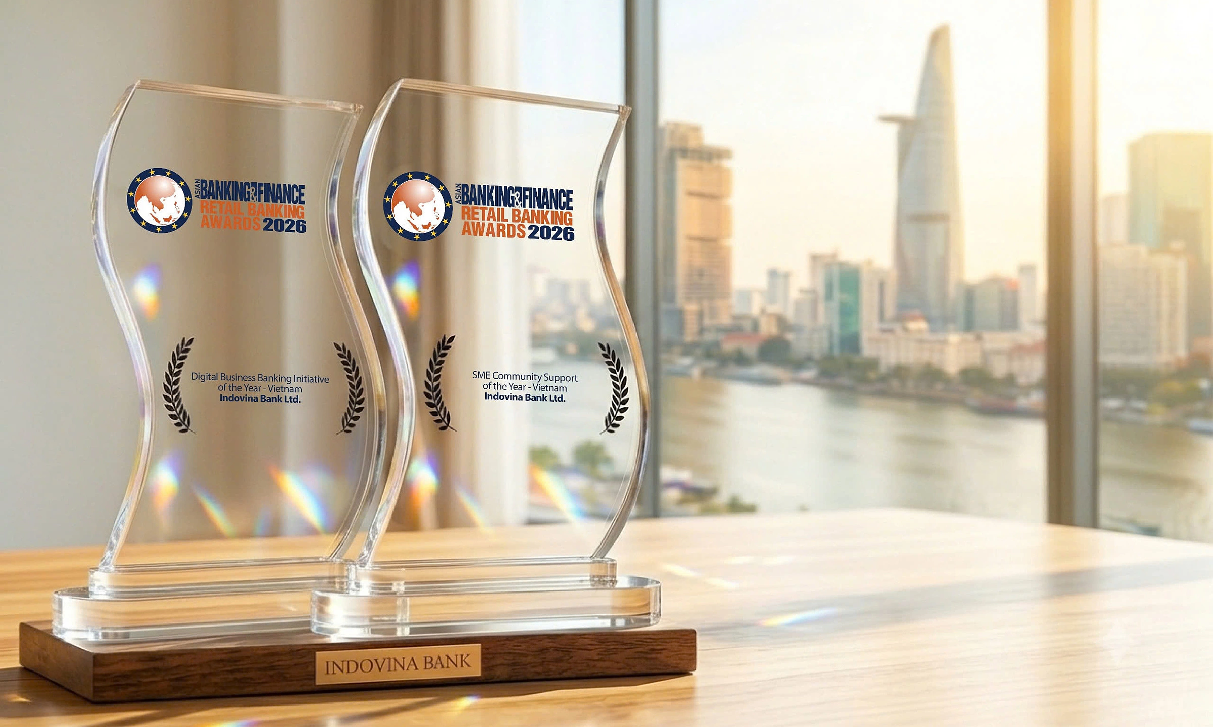 Indovina Bank honored with two international awards