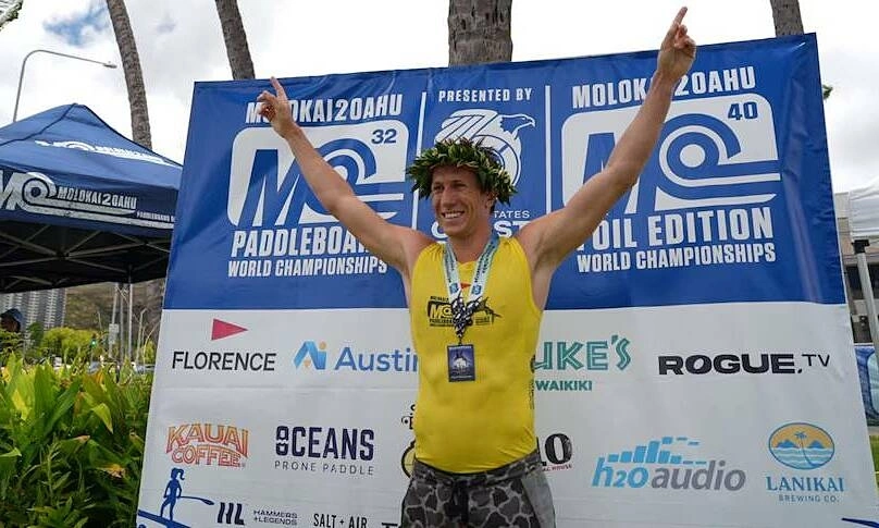 Shark attack rescuer wins fourth consecutive paddleboard world championship