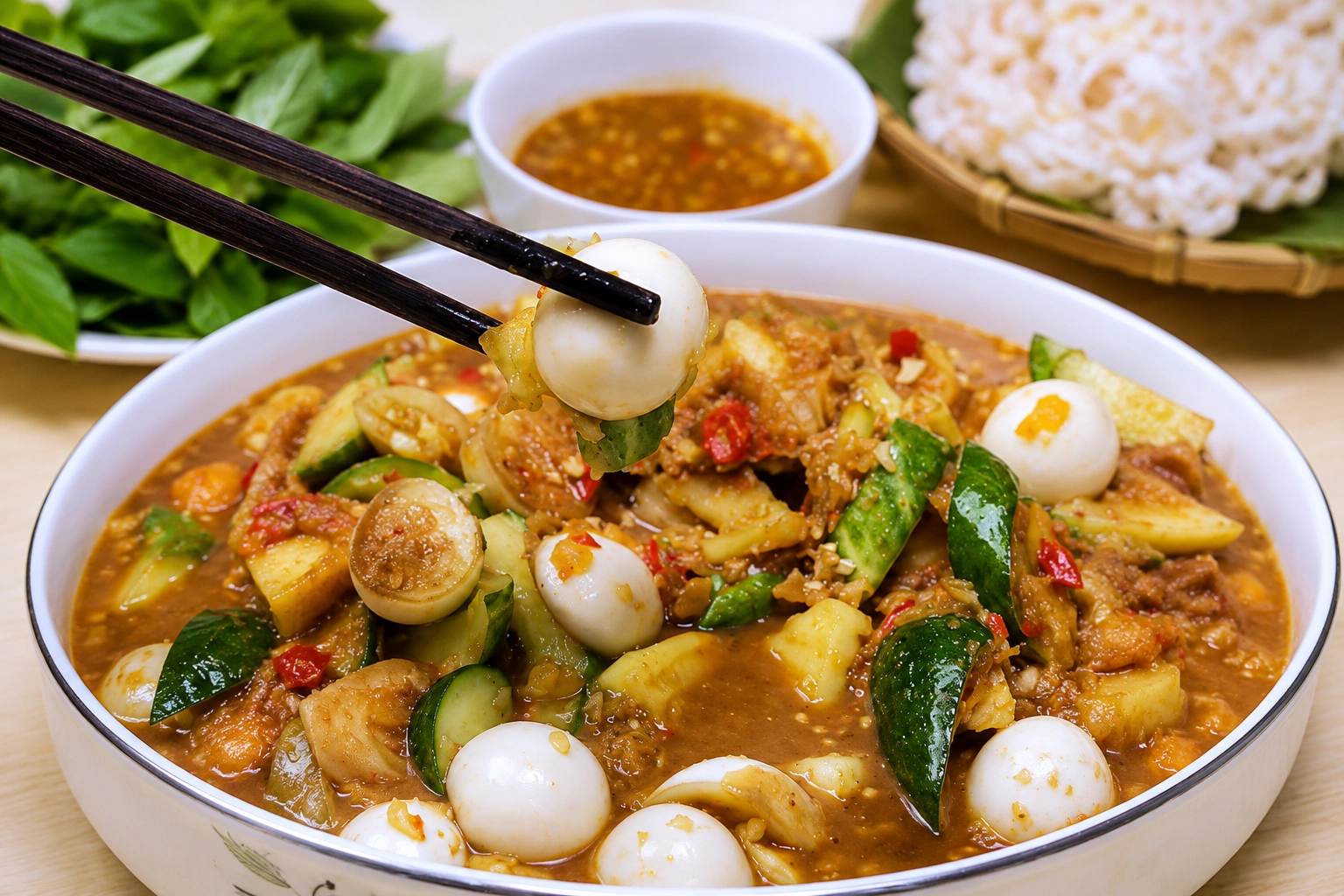 How to make authentic Central Vietnamese pickled eggplant with fermented anchovy sauce