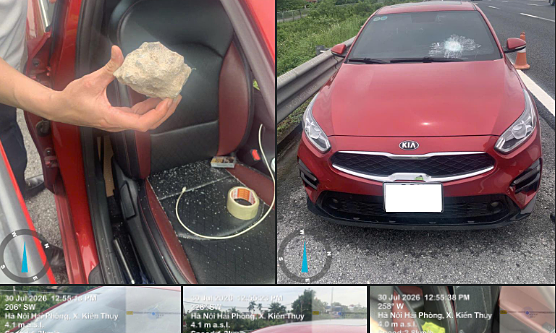 Man throws rock, shatters car windshield on expressway
