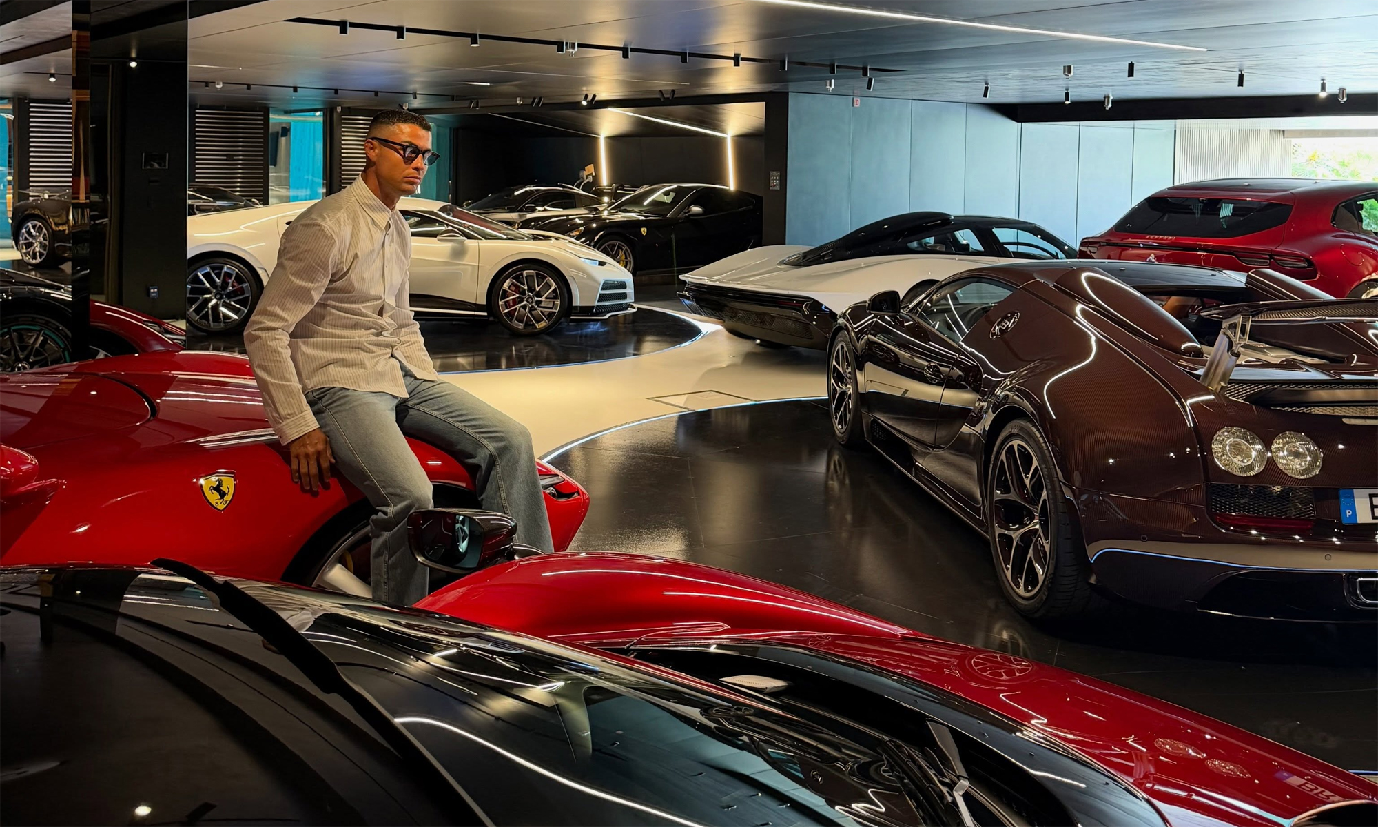 Cristiano Ronaldo showcases his supercar garage for the first time